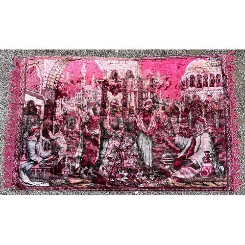 315A - PINK MIDDLE EASTERN BAZAAR FABRIC THROW 177CM X 113CM