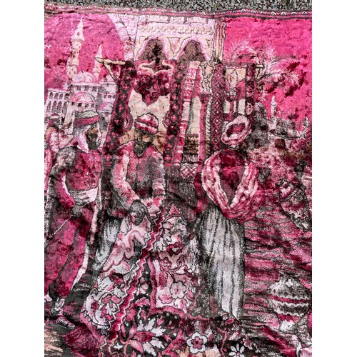 315A - PINK MIDDLE EASTERN BAZAAR FABRIC THROW 177CM X 113CM