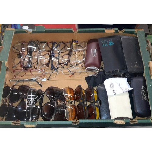 354 - BOX OF LADIES HOSIERY AND PAIRS OF SPECTACLES