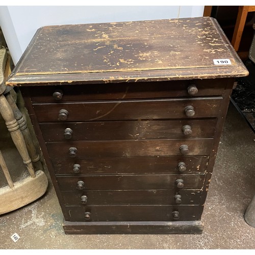 190 - VICTORIAN PINE EIGHT DRAWER SPECIMAN CABINET