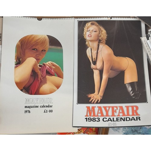 362 - TWO CARTONS OF VINTAGE PLAYBOY, PENTHOUSE AND MAYFAIR PIN UP CALENDARS