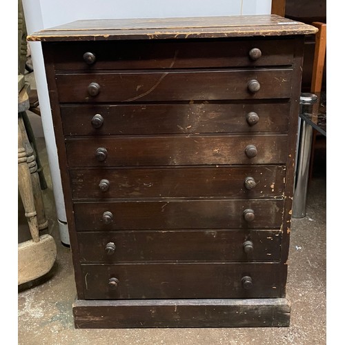 190 - VICTORIAN PINE EIGHT DRAWER SPECIMAN CABINET