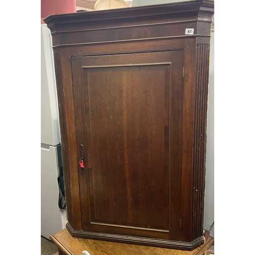 87 - GEORGE III OAK HANGING CORNER CUPBOARD