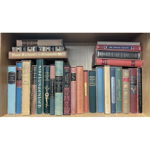 222 - COMPLETE SHELF OF HERITAGE PRESS HARD BACK EDITIONS INCLUDING PLATO, GOETHE, MOLIERE, AND OTHER TITL... 