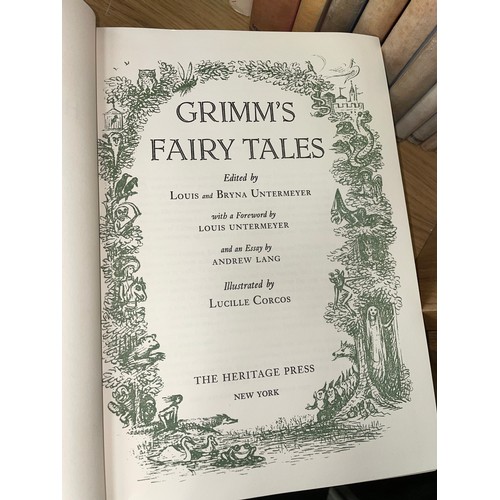 224 - TWO VOLUMES HERITAGE PRESS GRIMMS FAIRY TALES