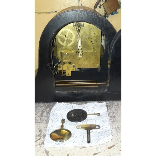 185 - TWO EIGHT DAY CHIMING MANTLE CLOCKS