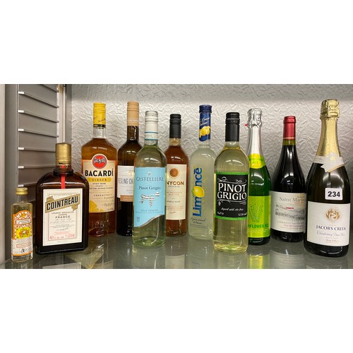 234 - SELECTION WINES, BACARDI AND CONINTREAU