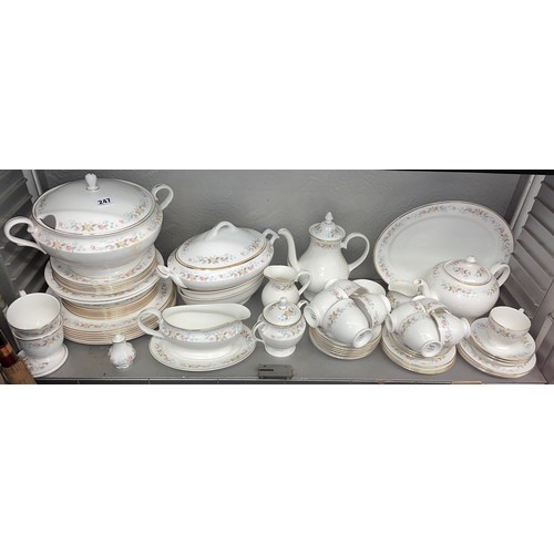 247 - TWO SHELVES OF MAYFAIR BONE CHINA TABLEWARES