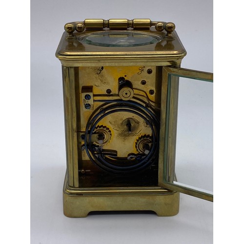 518 - BRASS CARRIAGE CLOCK