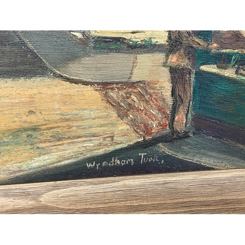 612 - OIL ON BOARD OF SEASIDE LANES SIGNED WYNDHAM