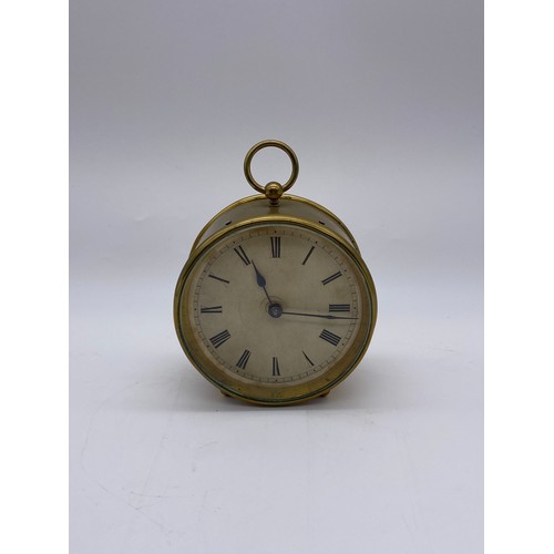 517 - ENGLISH BRASS DRUM TIME PIECE