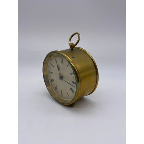 517 - ENGLISH BRASS DRUM TIME PIECE