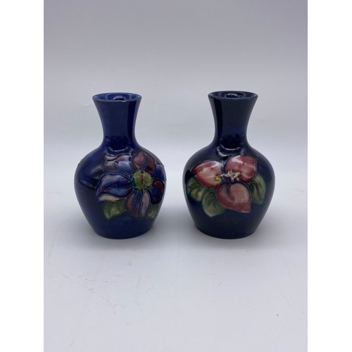 524 - SELECTION OF MOORCROFT POTTERY INC. TRINKET BOX, PAIR OF VASES, SHALLOW BOWL ALL A/F AND AN OLD TUPT... 