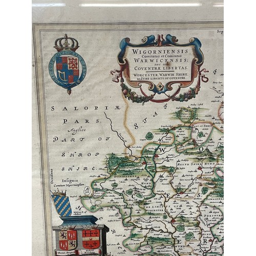 580 - ANTIQUARIAN MAP OF WARWICKSHIRE AND COVENTRY