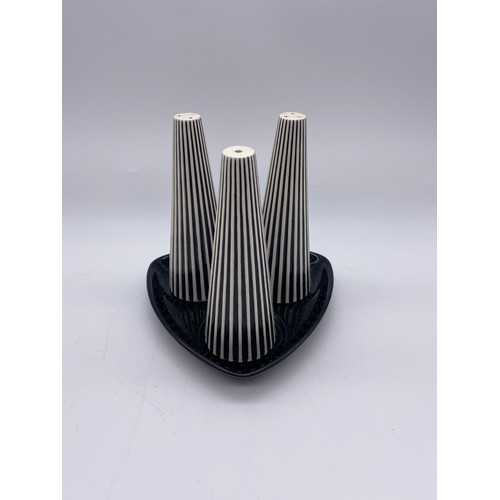 513 - HORNSEA PIN STRIPED “SUMMIT” CRUET SET