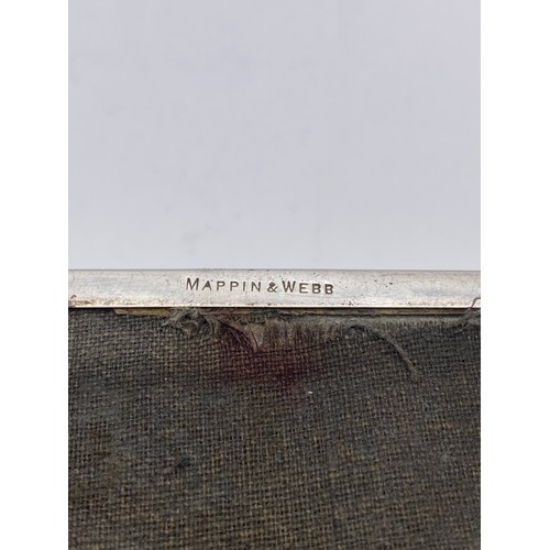 477 - MAPPIN & WEBB BIRMINGHAM SILVER RECTANGULAR CIGARETTE BOX 8.6OZ OVERALL