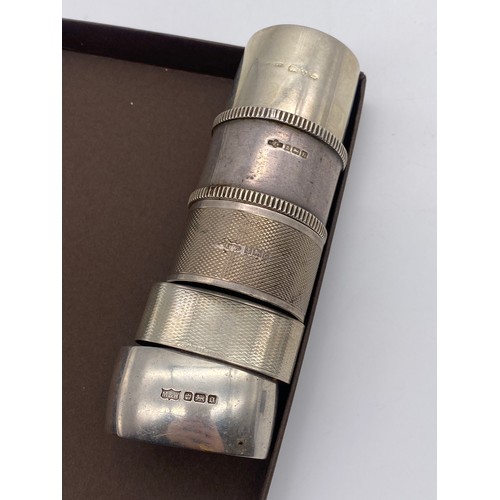 454 - SELECTION OF SILVER NAPKIN RINGS 7.5OZ APPROX