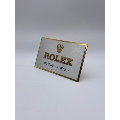 478 - SWISS MADE EASEL BACK ROLEX OFFICIAL AGENCY RETAILERS WINDOW PLAQUE