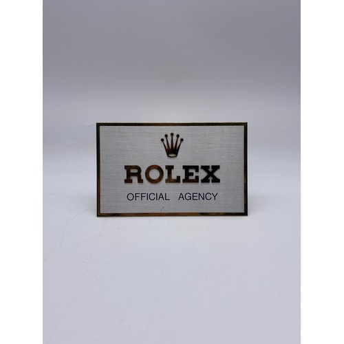 478 - SWISS MADE EASEL BACK ROLEX OFFICIAL AGENCY RETAILERS WINDOW PLAQUE