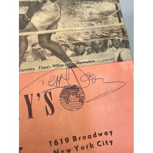 482 - JACK DEMPSYS INTERNATIONAL RESTAURANT MENU CARD WITH AUTOGRAPH SIGNATURES AND SIGNED BY HERMAN TAYLO... 