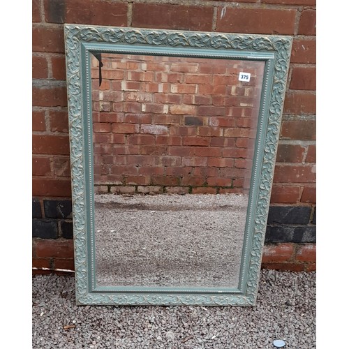 375 - GREEN AND GILT FRAMED MIRROR