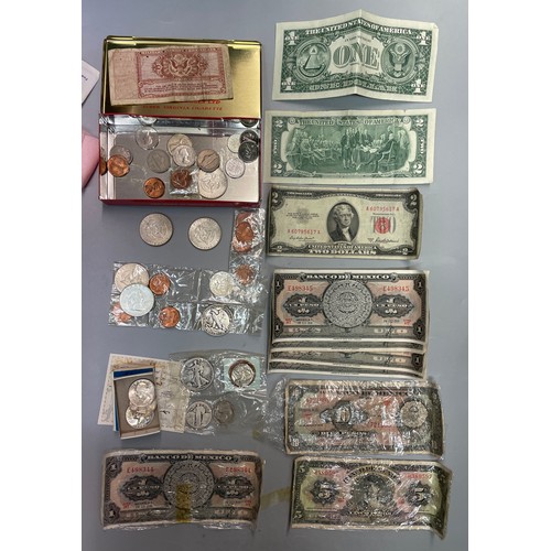 437 - TIN OF US AND OTHER BANK NOTES AND US COINS