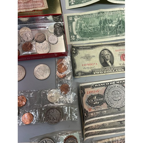 437 - TIN OF US AND OTHER BANK NOTES AND US COINS