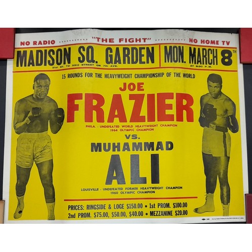 480 - PROMOTIONAL BOXING VOUT POSTER JOE FRAZIER V MOHAMMED ALI AT MADISON SQUARE GARDEN