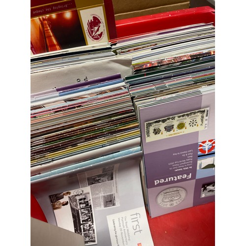 488 - TWO BINDERS OF GB POSTAGE STAMP FIRST DAY COVERS, ROYAL MAIL STAMP LEAFLETS, AND THREE WORLD STAMP A... 