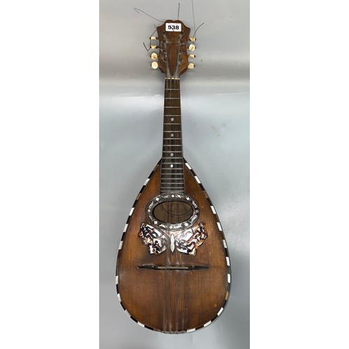 538 - ALFONSO MORETTI OF NAPOLI ROSEWOOD MOTHER OF PEARL MANDOLIN