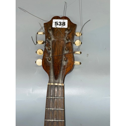 538 - ALFONSO MORETTI OF NAPOLI ROSEWOOD MOTHER OF PEARL MANDOLIN