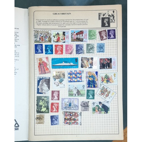 290 - LEDGER BOOK CONTAINING PUBLIC HOUSE BEER MATS AND A POSTAGE STAMP ALBUM