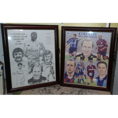 600 - PAIR OF COVENTRY CITY FOOTBALL CLUB COLLAGE PRINTS