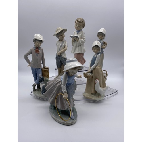 203 - SIX NAO PORCELAIN FIGURE GROUPS