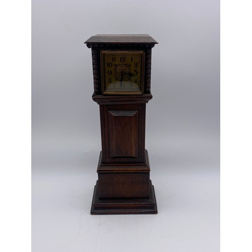 415 - MINIATURE OAK LONGCASE TIMEPIECE