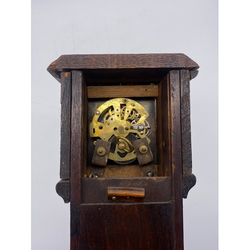 415 - MINIATURE OAK LONGCASE TIMEPIECE