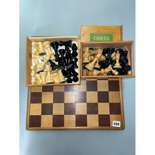 528 - TWO SETS OF CHESSMAN AND BOARD