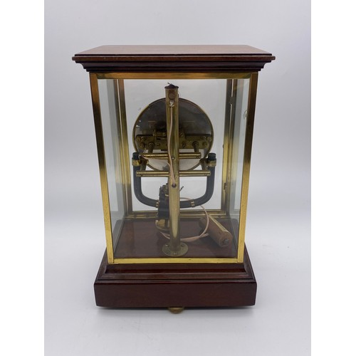 422 - BULLE FOUR PANE ATMOS TYPE CLOCK CONVERTED FOR BATTERY