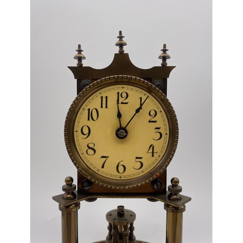 406 - ANNIVERSARY TYPE CLOCK UNDER GLASS DOME