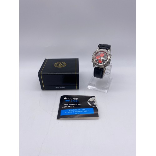 550 - BOXED ACCURIST MULTI FUNCTION ALARM CHRONOGRAPH WRISTWATCH