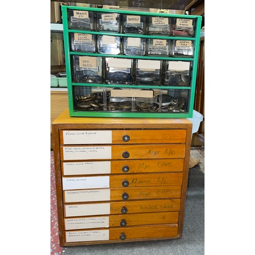 575 - TWO MULTI DRAWER CABINETS OF WATCH REPAIRERS PARTS AND SPARES