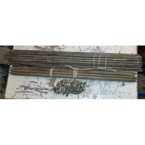 408 - TWO SETS OF BRASS STAIR RODS WITH SOME FITTINGS