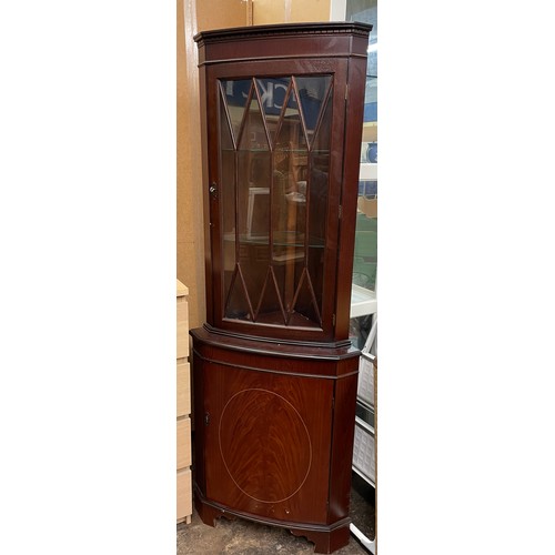 10 - REPRODUCTION MAHOAGNY ASTRAGAL GLAZED CORNER CABINET