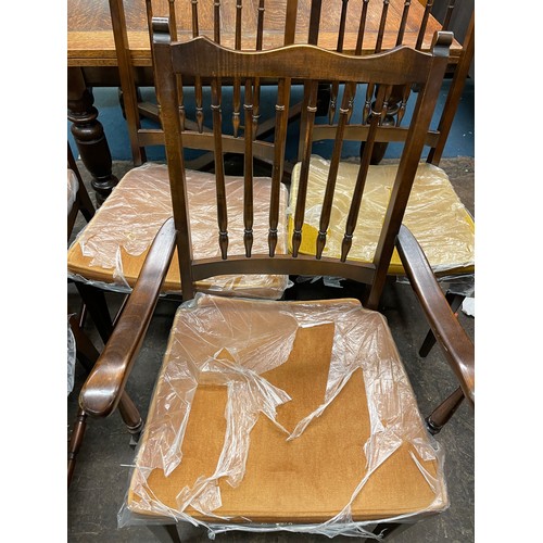 47 - SET OF FIVE STAG SPINDLE BACK DINING CHAIRS