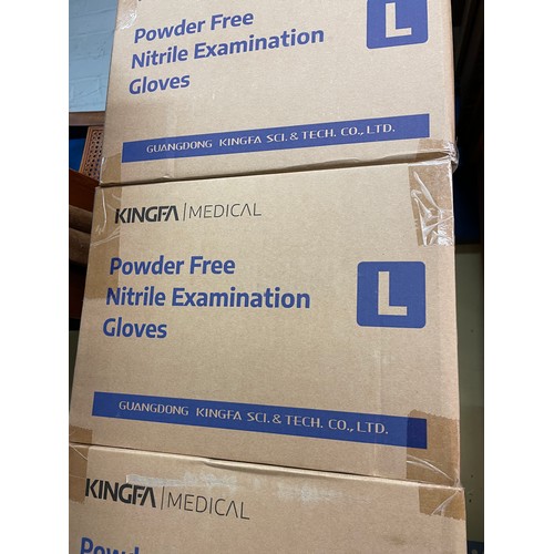 27 - FIVE BOXES OF KINGFA MEDICAL POWDER FREE NITRILE GLOVES