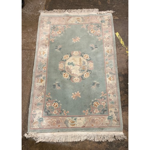 90 - GREEN CHINESE ROLLED CARPET RUNNER