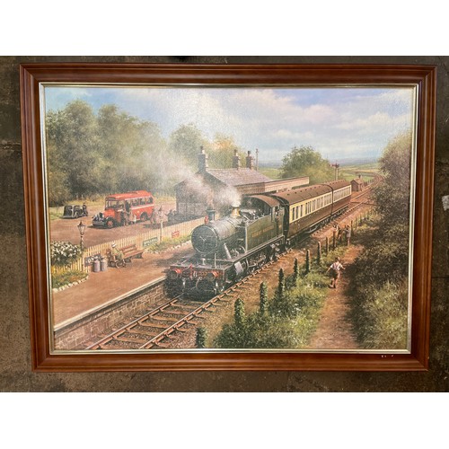 61 - TEXTURED PRINT OF THE GREAT WESTERN STEAM TRAIN