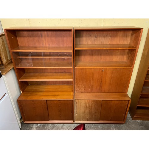 163 - DANISH TEAK SECTIONAL TWO PIECE WALL UNIT