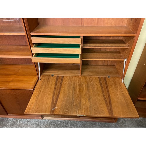 163 - DANISH TEAK SECTIONAL TWO PIECE WALL UNIT