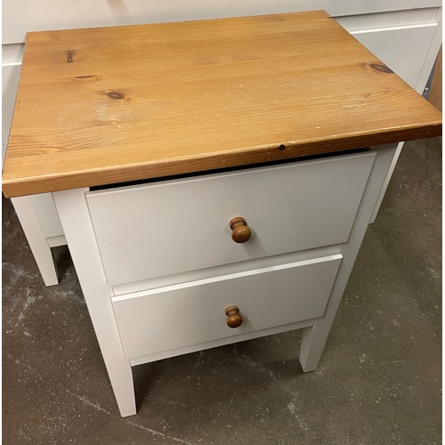 162 - CREAM PAINTED TWO DRAWER BEDSIDE CHEST